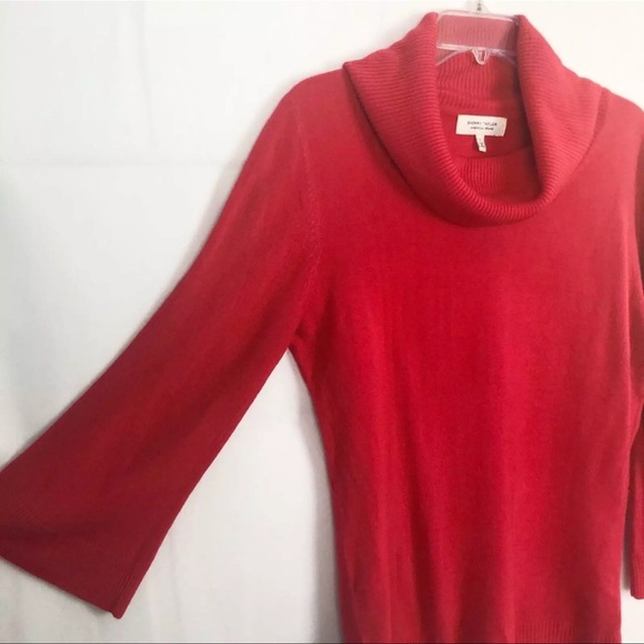 Sherry Taylor Cowl Neck Bell Sleeves Red Sweater Size 2XL EUC - Picture 4 of 8